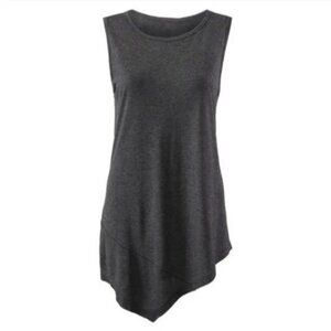 CAbi 5070 Women’s Size Medium Grazie Charcoal Gray Asymmetrical Sleeveless tunic